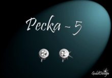 Pecka 5 - náušnice rhodium